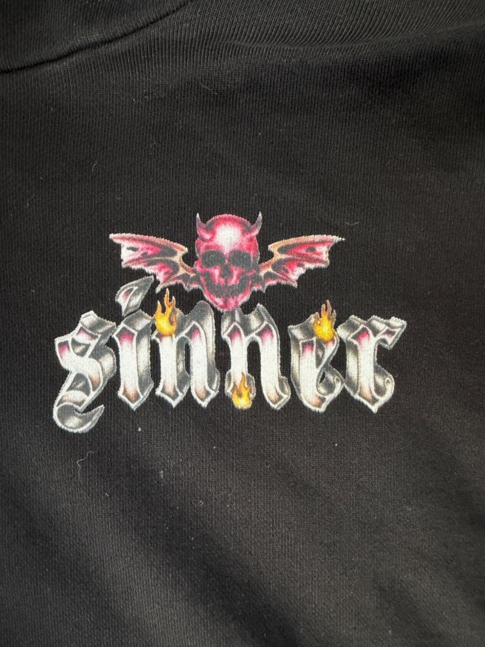 MBM Clothing Marcos Alvarado Black Sinner Hoodie Winged Skeleton Size M - Picture 6 of 11
